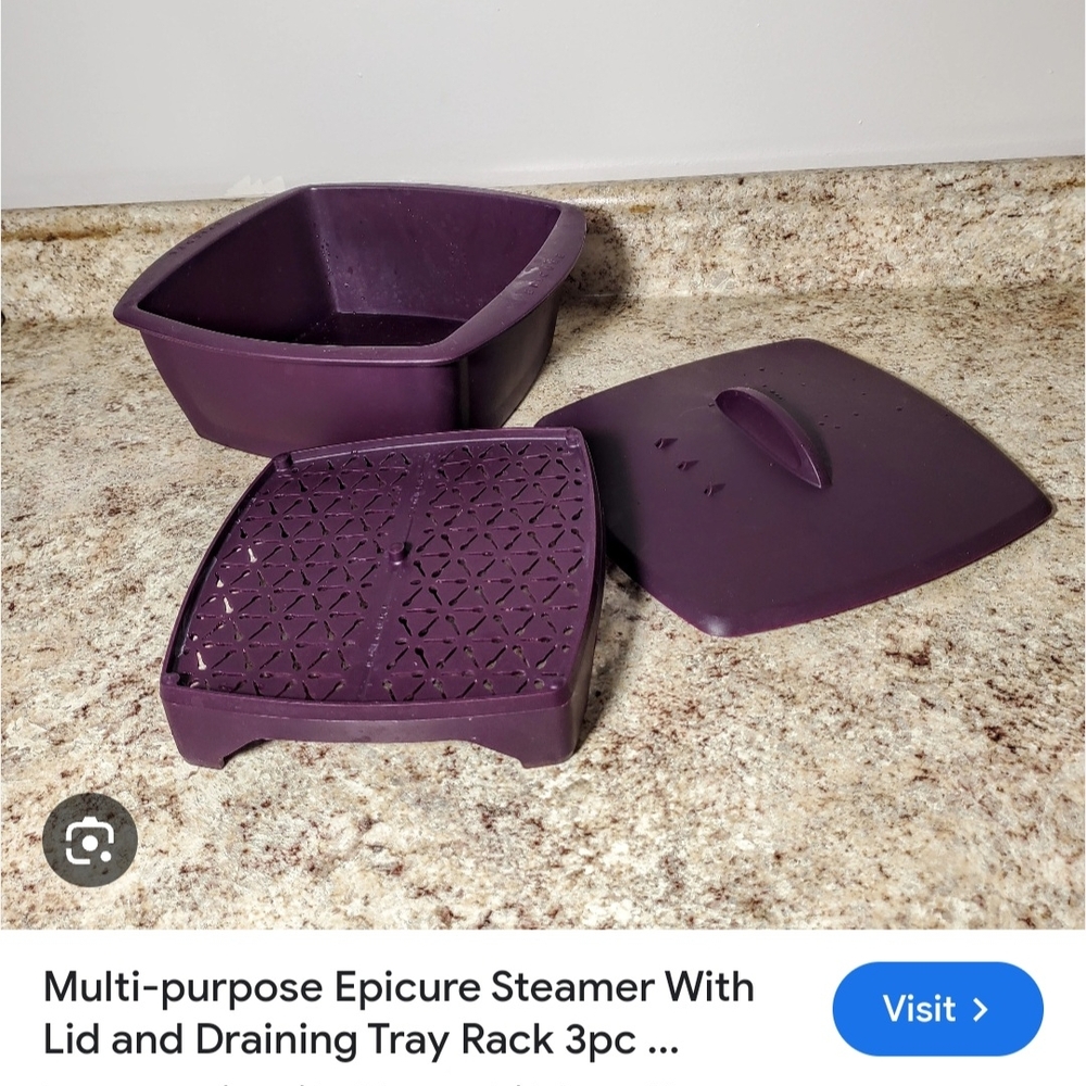 Purple Epicure Steamer with Lid and Tray